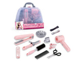 Fashion Pretend Makeup Set Girls Beauty Salon Toy Kit Pretend Hair Styling Set with Blow Dryer Barber Accessories